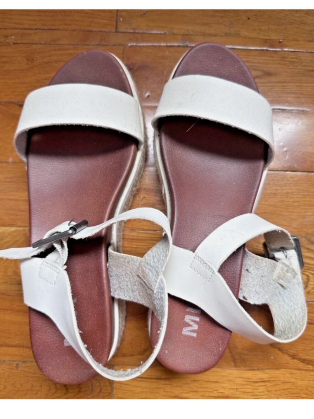 MIA White Platform Sandals ELIZA COG Raffia Rubber Soles Size 7.5